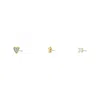 Fossil Women's Initials Gold-tone Brass Stud Earring Set In Gold