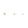 Fossil Women's Initials Gold-tone Brass Stud Earring Set In Gold