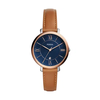 Fossil Women's Jacqueline Three-hand, Two-tone Stainless Steel Watch In Brown