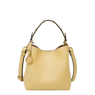 Fossil Women's Jessie Leather Small Bucket Crossbody Bag In Yellow