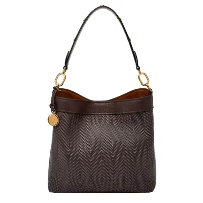 Fossil Women's Jessie Woven Bucket Shoulder Bag In Brown