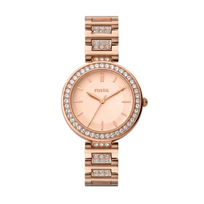 Fossil Women's Karli Three-hand, Rose Gold-tone Alloy Watch