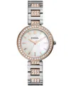 Fossil Women's Karli Three-hand, Silver-tone Alloy Watch