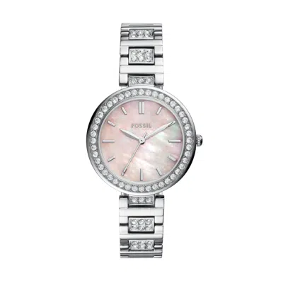 Fossil Women's Karli Three-hand, Silver-tone Alloy Watch