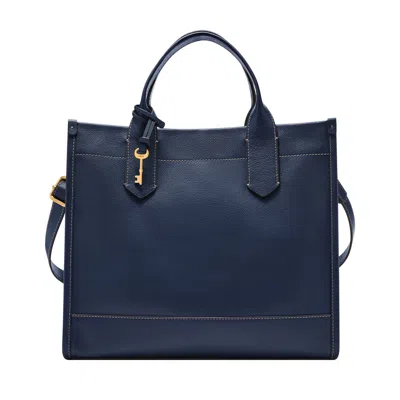 Fossil Women's Kyler Leather Large Tote In Blue