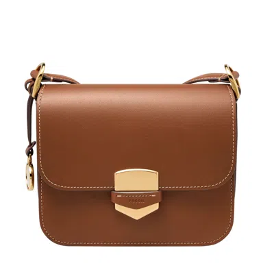 Fossil Women's Lennox Smooth Leather Flap Crossbody In Brown