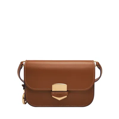Fossil Women's Lennox Smooth Leather Small Flap Crossbody In Brown