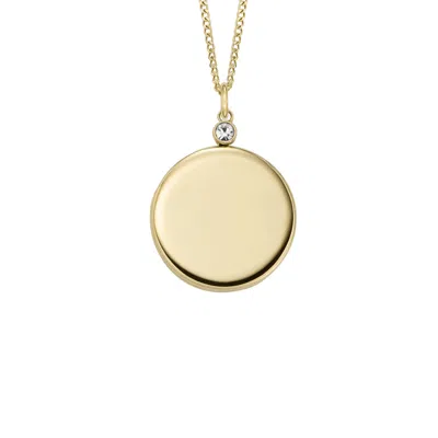 Fossil Women's Locket Collection Gold-tone Stainless Steel Pendant Necklace
