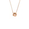 Fossil Women's Love Knot Rose Gold-tone Stainless Steel Station Necklace In Gold