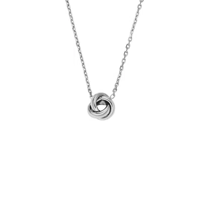 Fossil Women's Love Knot Stainless Steel Station Necklace In Silver