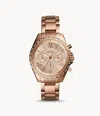Fossil Women's Modern Courier Chronograph, Rose Gold-tone Stainless Steel Watch In Multi