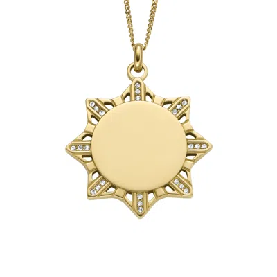 Fossil Women's Mothers Day Locket Gold-tone Stainless Steel Pendant Necklace