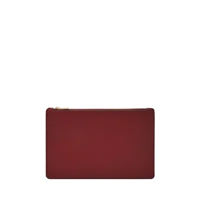 Fossil Women's Pouch Litehide Leather Pouch In Red