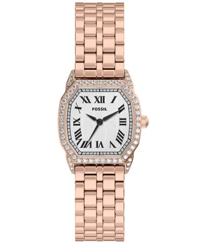 Fossil Women's Quartz Harlow Stainless Steel Rose Gold Watch, 27mm In Multi