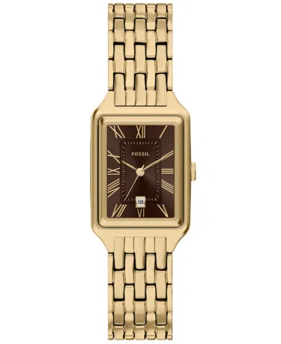 Fossil Women's Quartz Raquel Three-hand Date Stainless Steel Watch, 23mm In Gold