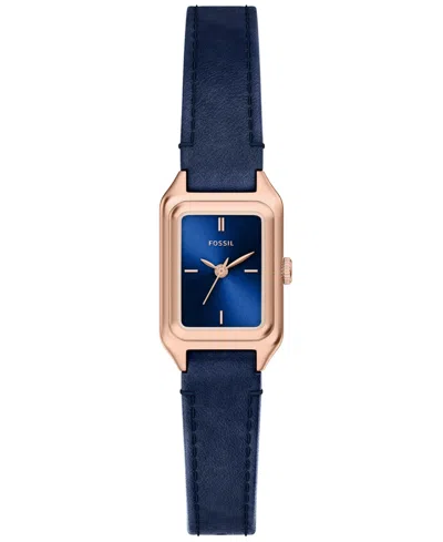 Fossil Women's Quartz Raquel Water-resistant Leather Watch, 18mm In Blue