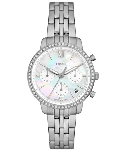 FOSSIL WOMEN'S QUARTZ SILVER-TONE STAINLESS STEEL WATCH 36MM