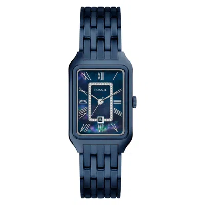Fossil Women's Raquel Blue Dial Watch In White