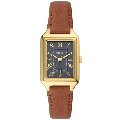 Fossil Women's Raquel Three-hand Date Medium Brown Genuine Leather Watch, 23mm