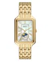 Fossil Women's Raquel Sun Moon Multifunction Gold-tone Stainless Steel Watch, 29mm In Gold-tone