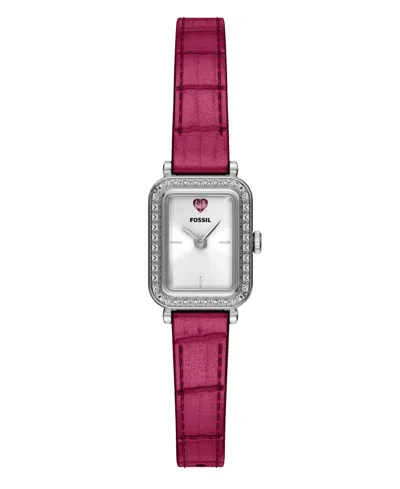 Fossil Women's Raquel Two-hand Pink Leather Watch, 18mm