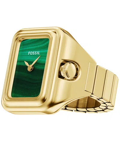 Fossil Women's Raquel Watch Ring Two-hand Gold-tone Stainless Steel Watch, 14mm