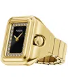 Fossil Women's Raquel Watch Ring Two-hand Gold-tone Stainless Steel Watch,14mm In Gold