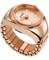Fossil Women's Ring Watch Two-hand Rose Gold-tone Stainless Steel Bracelet Watch, 15mm In Rose Gold-tone