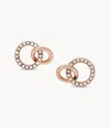 Fossil Women's Rose Gold Stainless Steel Stud Earring In Pink