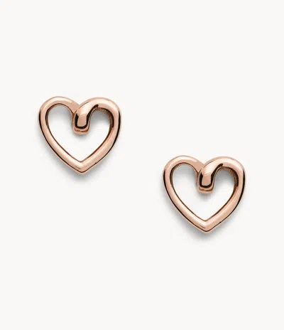 Fossil Women's Rose Gold-tone Stud Earring