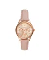 Fossil Women's Rye Multifunction Pink Leather Watch, 36mm