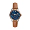 Fossil Women's Rye Multifunction, Two-tone Alloy Watch In Brown