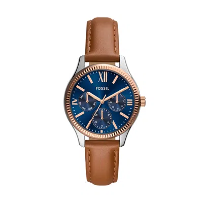 Fossil Women's Rye Multifunction, Two-tone Alloy Watch In Brown