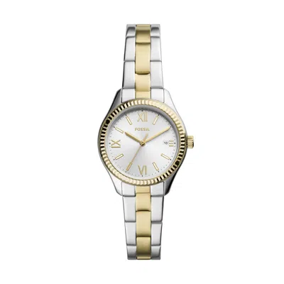 Fossil Women's Rye Three-hand Date Two-tone Stainless Steel Watch, 30mm