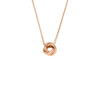 Fossil Women's Sawyer Love Knot Rose Gold-tone Stainless Steel Station Necklace In Pink
