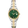 Fossil Women's Scarlette Three-hand Date Two-tone Stainless Steel Watch, 32mm In Green