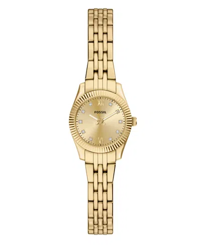 Fossil Women's Scarlette Mini Three-hand Gold-tone Stainless Steel Watch, 20mm