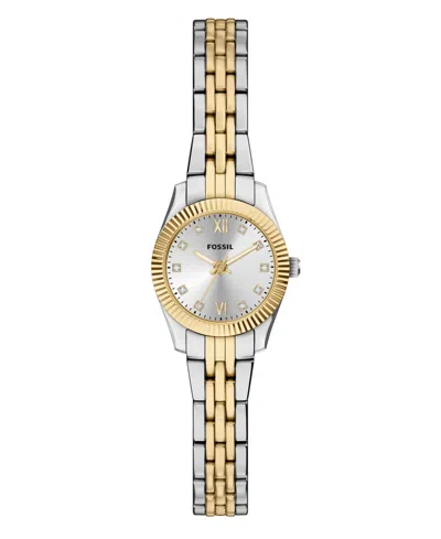Fossil Women's Scarlette Mini Three-hand Two-tone Stainless Steel Watch, 20mm In Multi