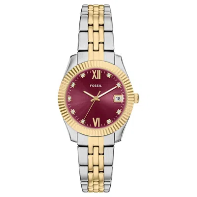 Fossil Women's Scarlette Red Dial Watch In Gray