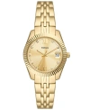 Fossil Women's Scarlette Three-hand Date Gold-tone Stainless Steel Watch 32mm In Gold-tone