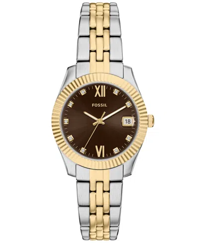 Fossil Women's Scarlette Two-tone Stainless Steel Watch, 32mm In Orange