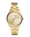 Fossil Women's Scarlette Three-hand Date Gold-tone Stainless Steel Watch, 38mm