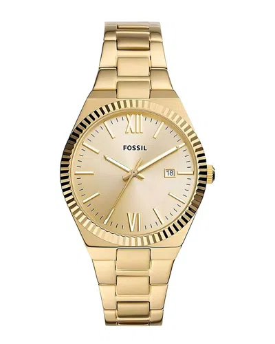 Fossil Women's Scarlette Three-hand Date Gold-tone Stainless Steel Watch, 38mm