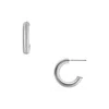 Fossil Women's Silver-tone Brass Hoop Earrings In Silver