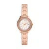 Fossil Women's Stella Three-hand Date, Rose Gold-tone Stainless Steel Watch In Gold