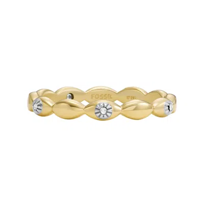 Fossil Women's Sutton Evil Eye Gold-tone Stainless Steel Band Ring