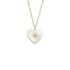 Fossil Women's Sutton Radiant Love Gold-tone Mother-of-pearl Stainless Steel Heart Pendant Necklace