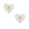 Fossil Women's Sutton Radiant Love Gold-tone Mother-of-pearl Stainless Steel Heart Stud Earrings