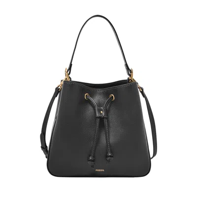 Fossil Women's Tessa Litehide Leather Bucket Crossbody In Black