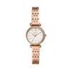 Fossil Ladies Tillie Mini Three Hand, Rose Gold Tone Stainless Steel Watch 26mm In Multi